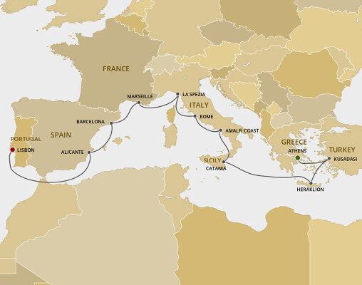 Cruises from Athens to Lisbon - 2023 & 2024 Seasons