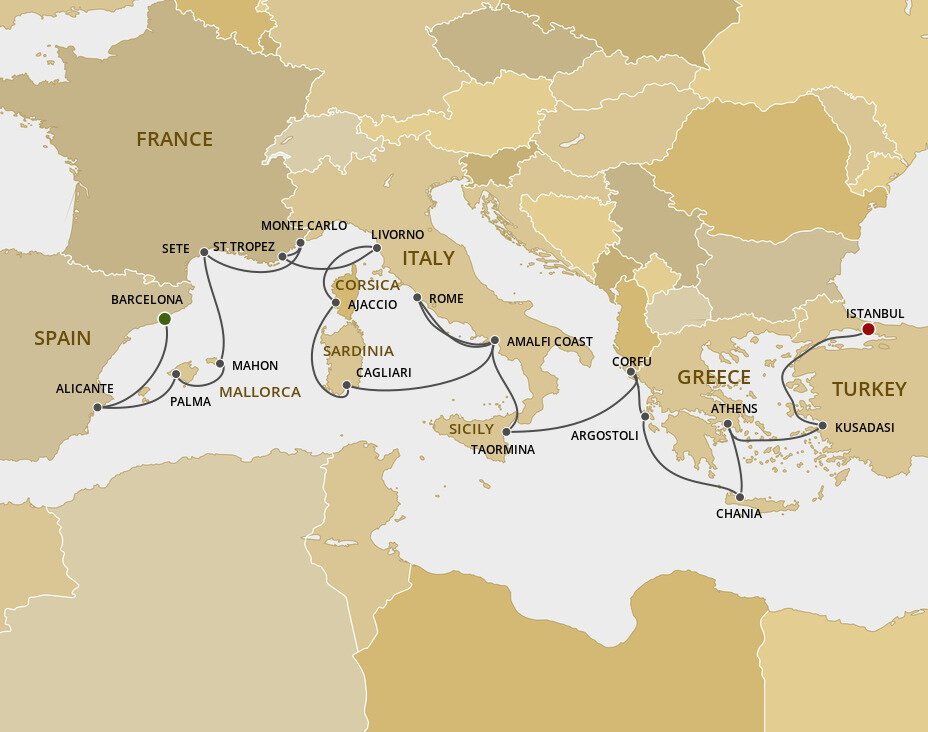 Isles Of The Mediterranean - Regent Seven Seas (22 Night Cruise from ...