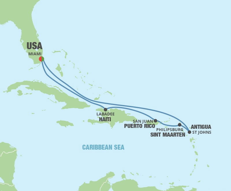 Eastern Caribbean Cruise Map Eastern Caribbean Cruise - Royal Caribbean (8 Night Roundtrip Cruise From  Miami)