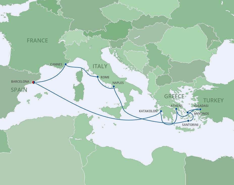 Mediterranean Greek Isles Cruise - Royal Caribbean (12 Night Roundtrip ...