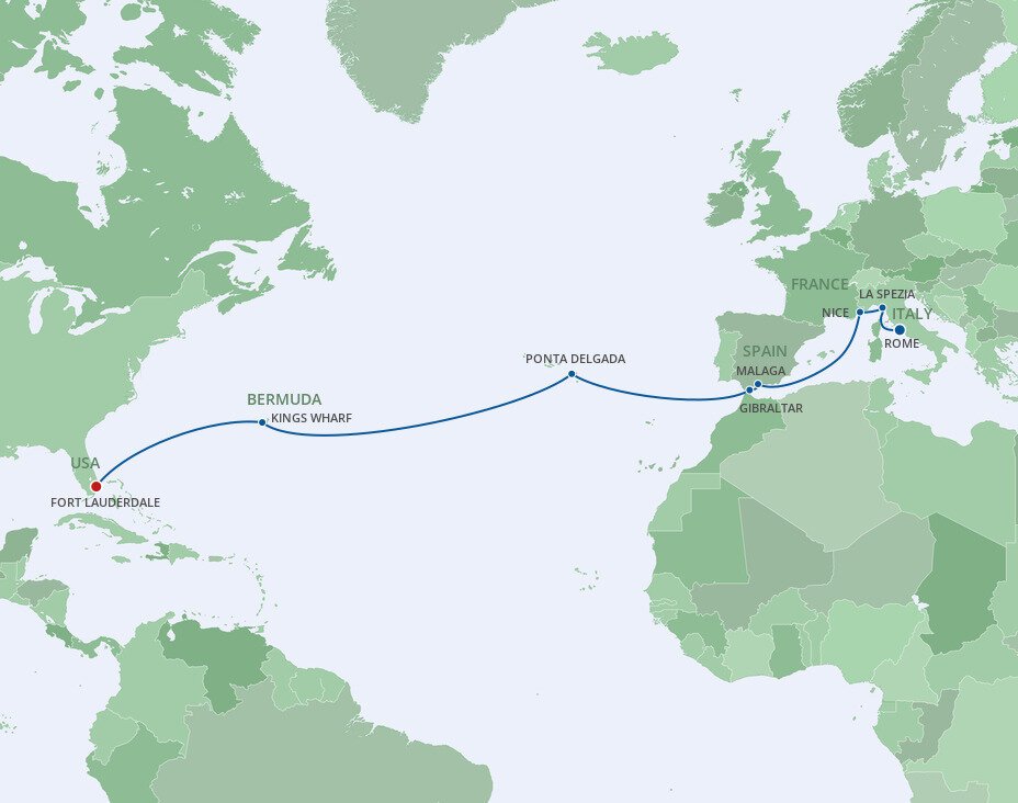 Transatlantic Cruise Royal Caribbean (15 Night Cruise from Rome to