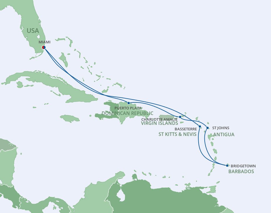 eastern caribbean cruise where does it go
