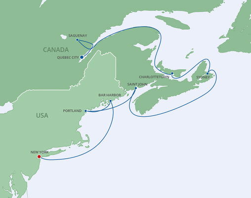 Cruises from Quebec City to New York - 2023 & 2024 Seasons