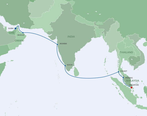 cruise dubai to singapore 2024