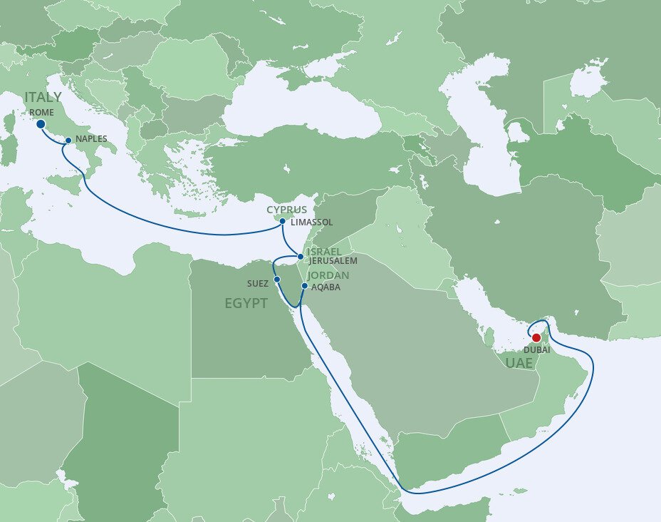 Suez Canal Cruise - Royal Caribbean (15 Night Cruise from Rome to Dubai)