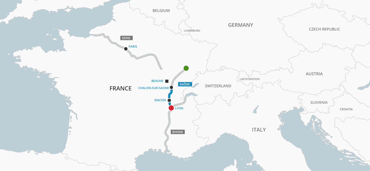 Map of the Saône River