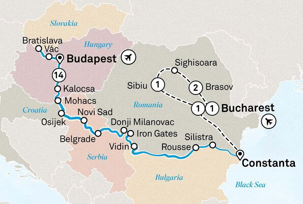 River Cruises from Bucharest to Budapest - 2024-2026 Seasons