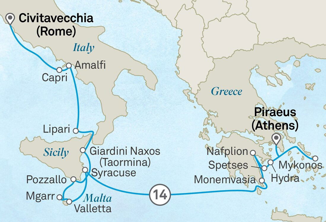 Mediterranean Journey: Italy, Malta & Greek Isles - Scenic (14 Night ...