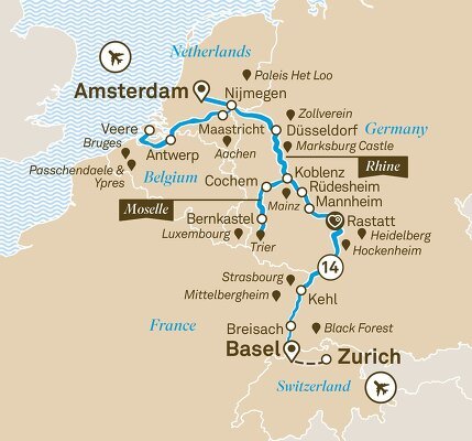 scenic river cruise zurich to amsterdam