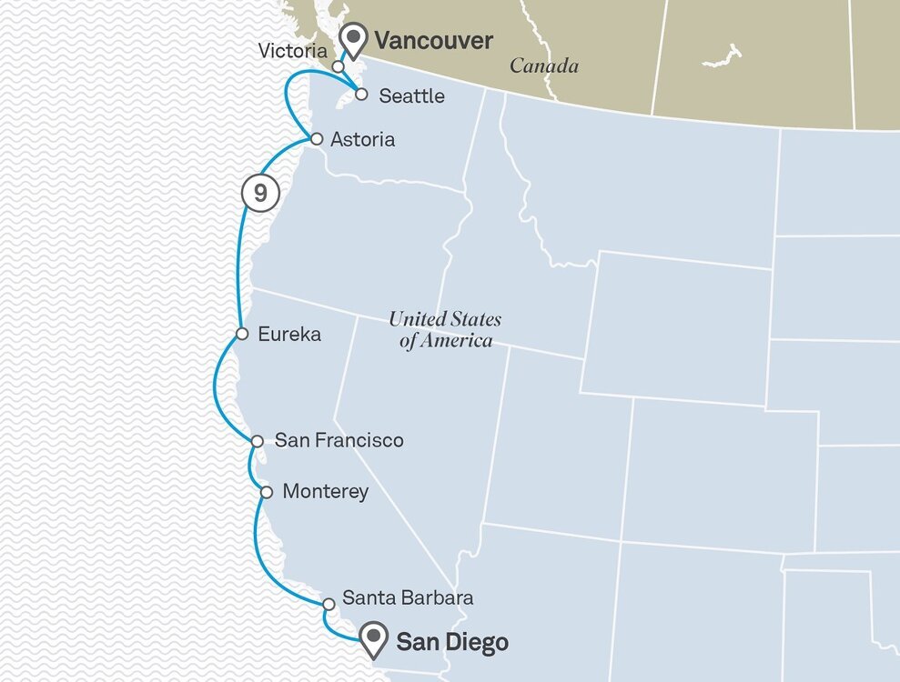 Iconic West Coast Experience - Scenic (9 Night Cruise from San Diego to ...