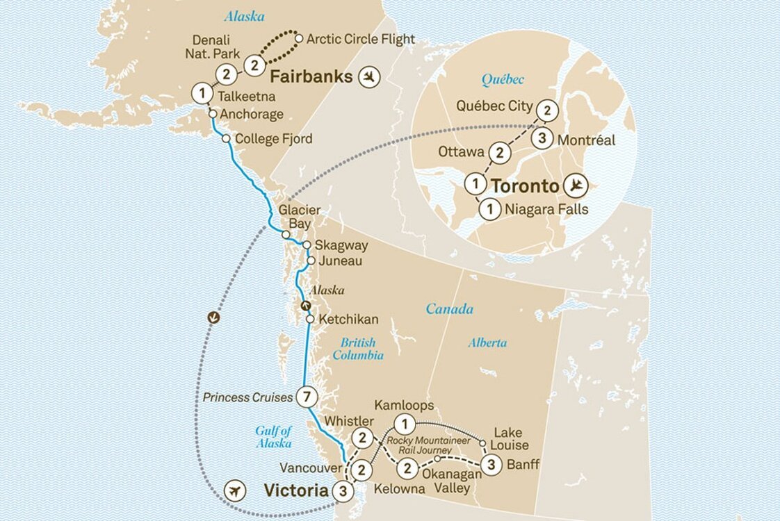 Grand Canada, Alaska & Arctic Circle Scenic (35 Days From Toronto to