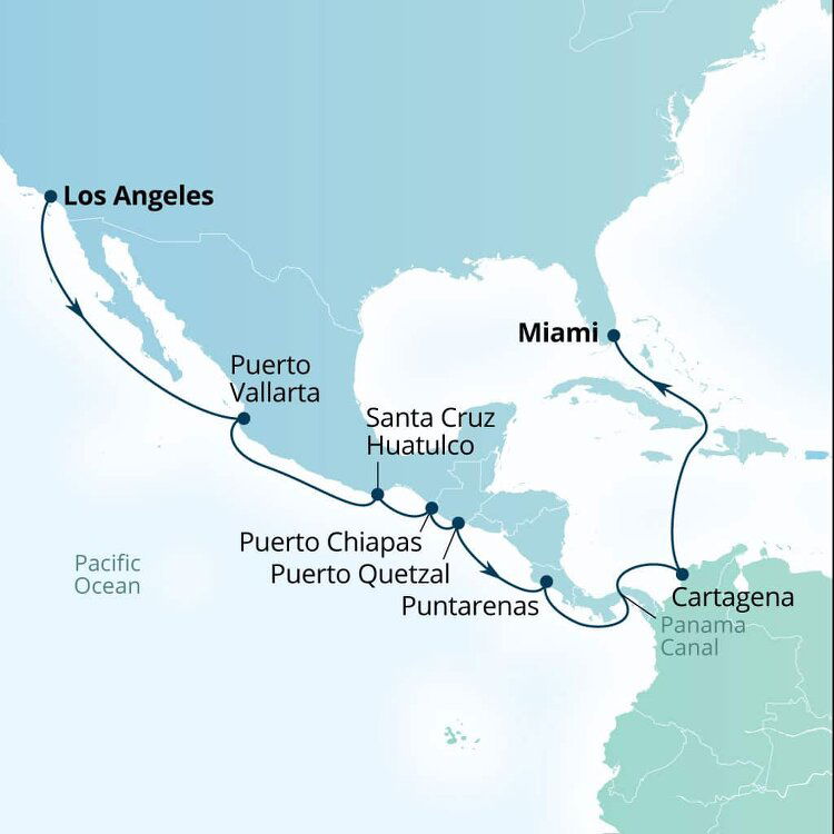 Panama Canal Passage Seabourn (19 Night Cruise from Los Angeles to Miami)