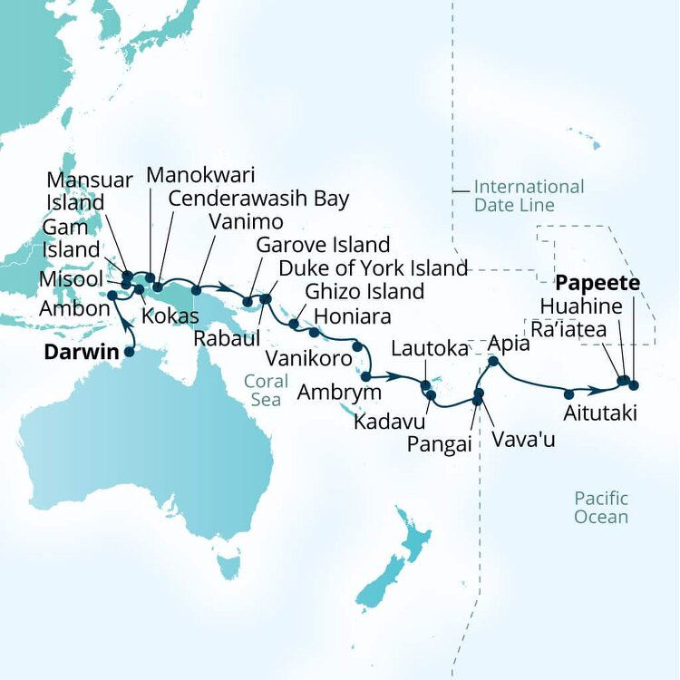 35 Day Indonesia, New Guinea & Cultures Of Oceania Itinerary (Seabourn)