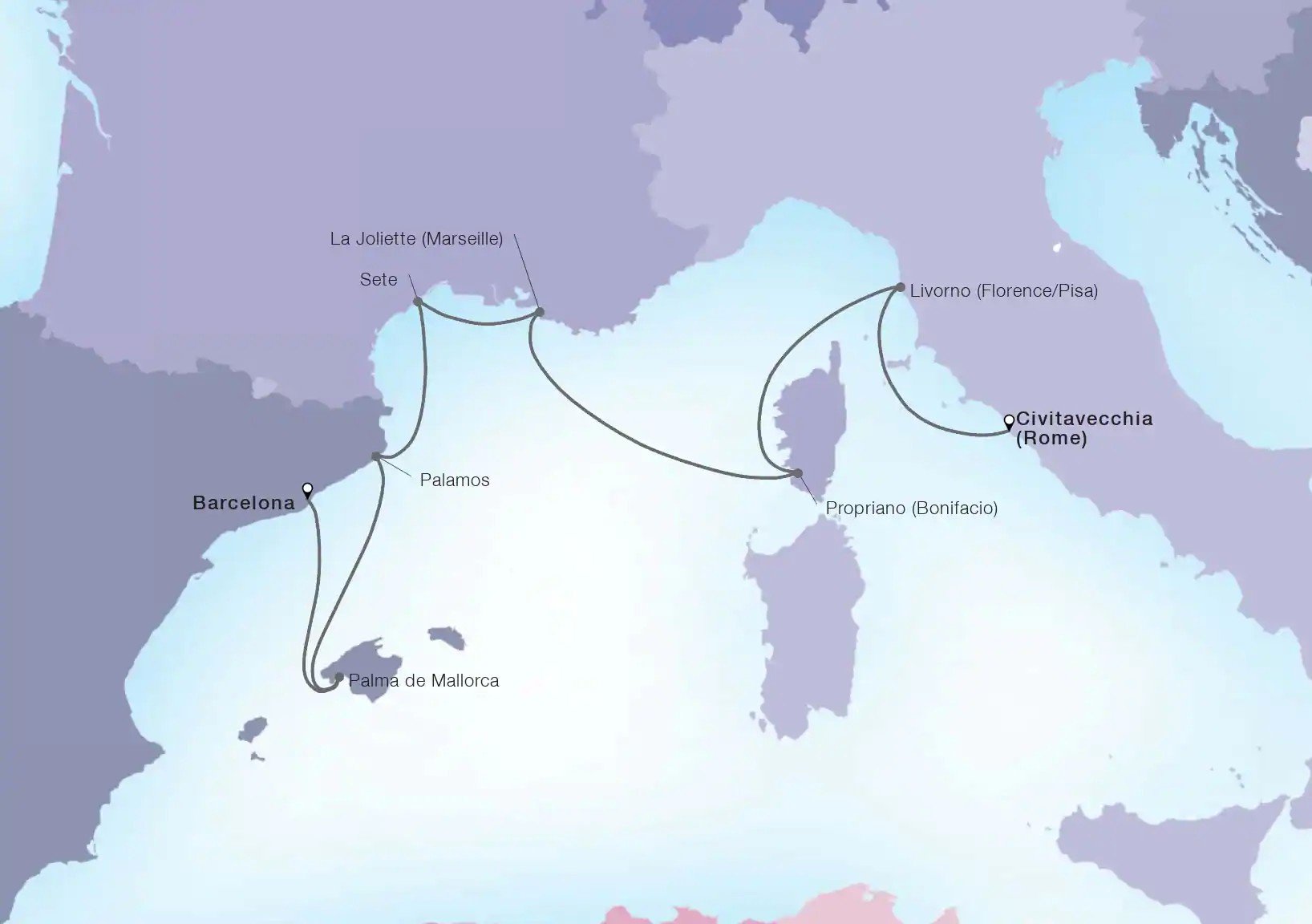 Cruises From Rome To Barcelona - 2022, 2023 & 2024 Seasons