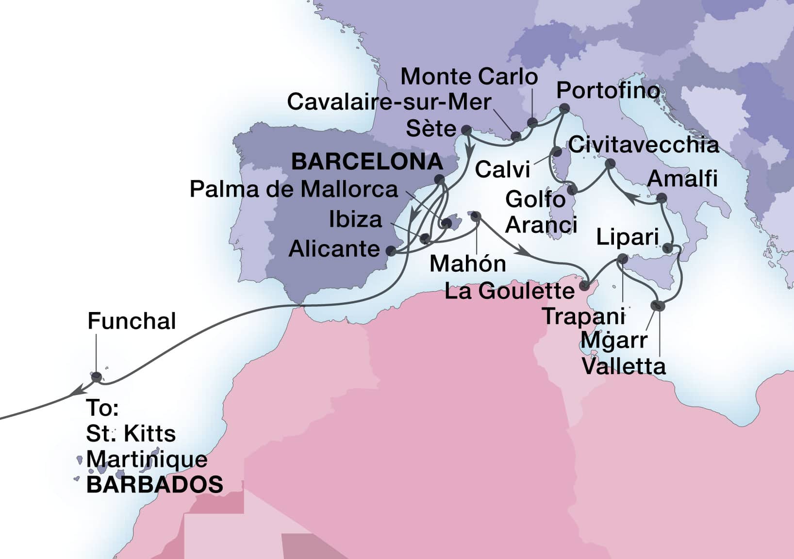 Mediterranean Jewels To The Caribbean - Seabourn (34 Night Cruise from