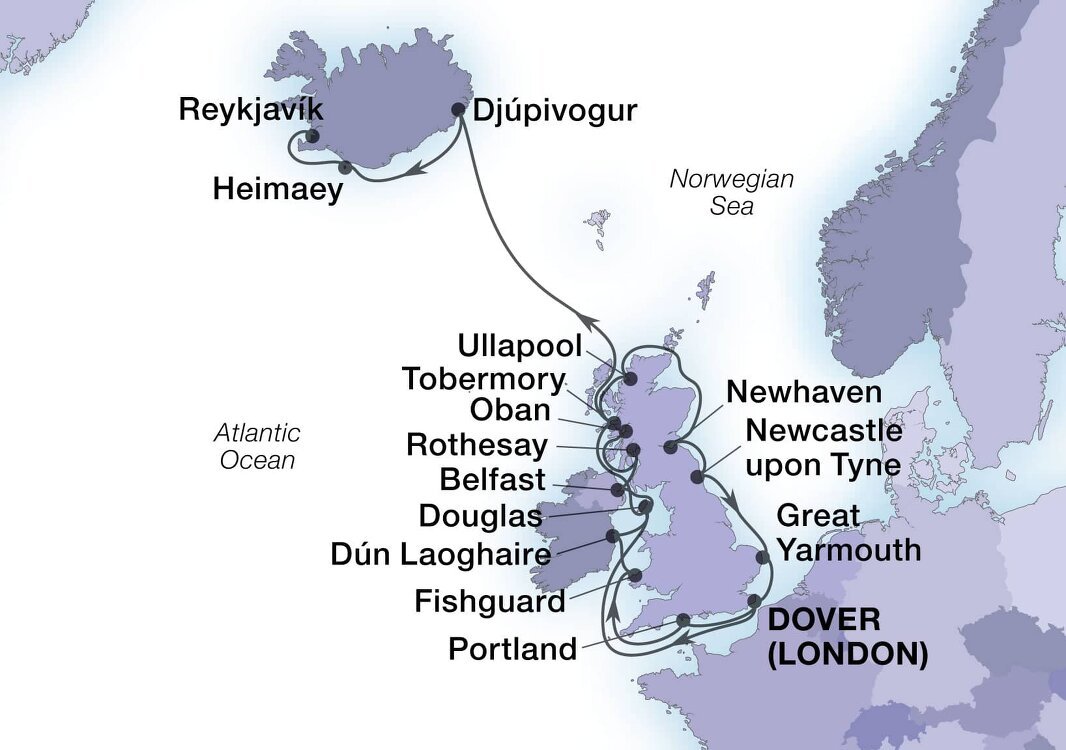 Jewels Of The British Isles & South Iceland Seabourn (21 Night Cruise from London to Reykjavik)
