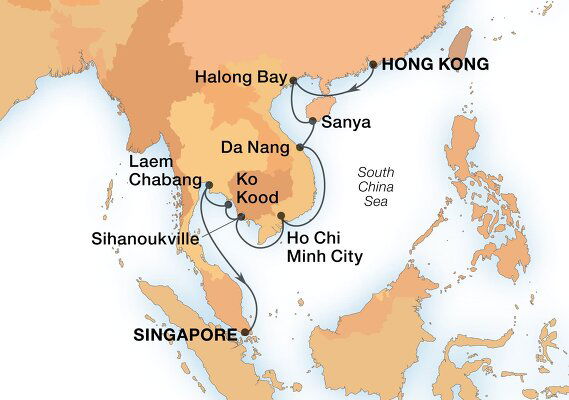 Cruises from Hong Kong to Singapore - 2024-2026 Seasons