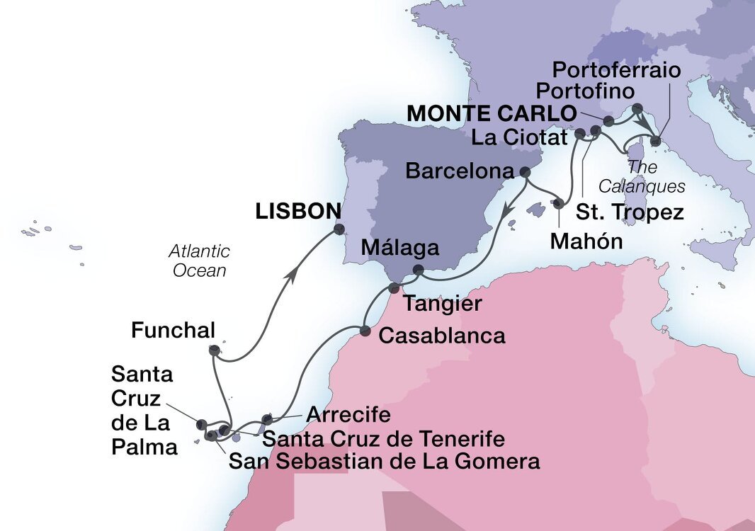 Riviera, Morocco & Canary Islands Seabourn (21 Night Cruise from