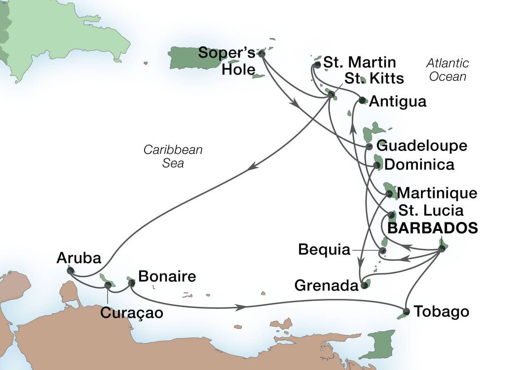 Lesser Antilles In Depth - Seabourn (21 Night Roundtrip Cruise from ...