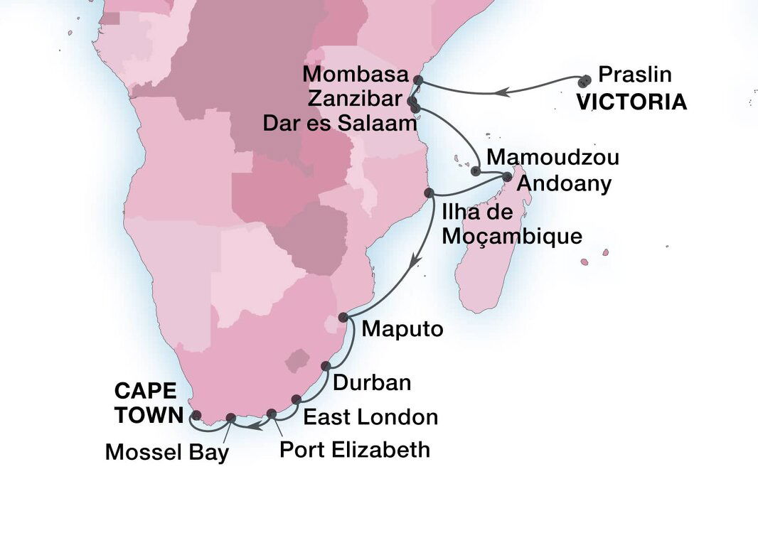 Sailing In The Mozambique Channel - Seabourn (24 Night Cruise from
