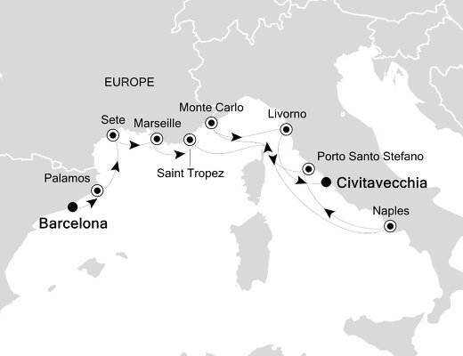 Cruises from Spain to Italy - 2024 & 2025 Seasons