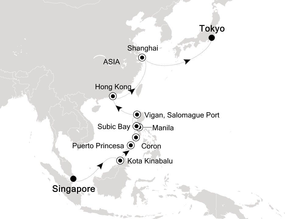 Singapore to Tokyo - Silversea (22 Night Cruise from Singapore to Tokyo)