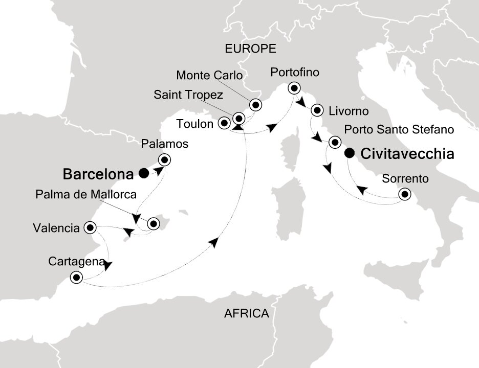 Barcelona to Rome - Silversea (14 Night Cruise from Barcelona to Rome)