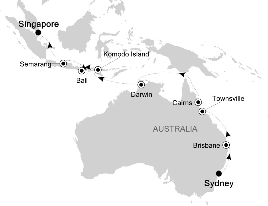 Sydney to Singapore Silversea (18 Night Cruise from Sydney to Singapore)