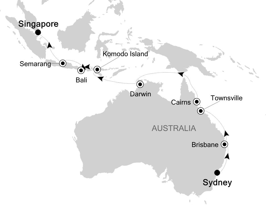 Sydney to Singapore - Silversea (18 Night Cruise from Sydney to Singapore)