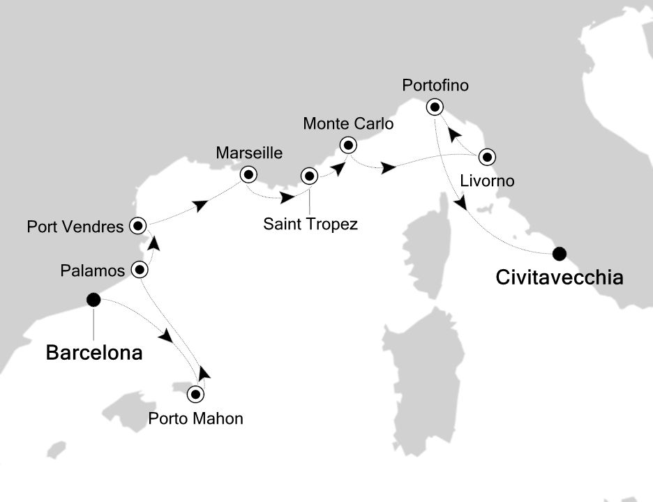 cruise barcelona to rome