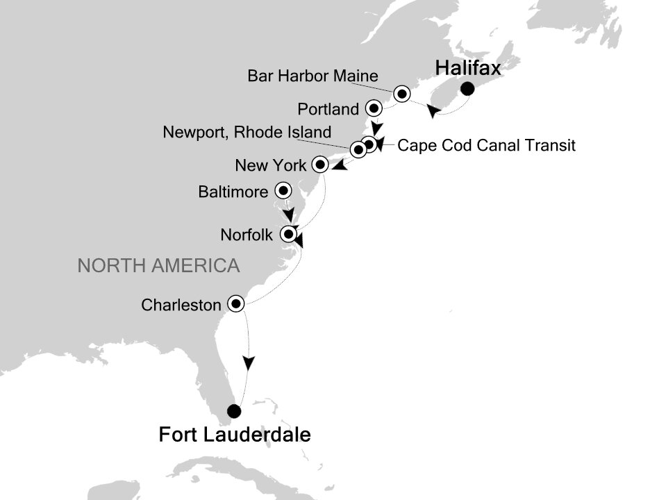 Halifax to Fort Lauderdale Silversea (11 Night Cruise from Halifax to
