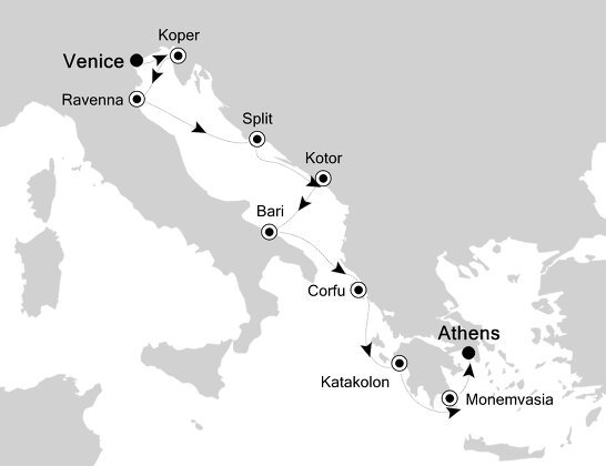 Cruises from Venice to Athens | 2021, 2022 & 2023 Seasons