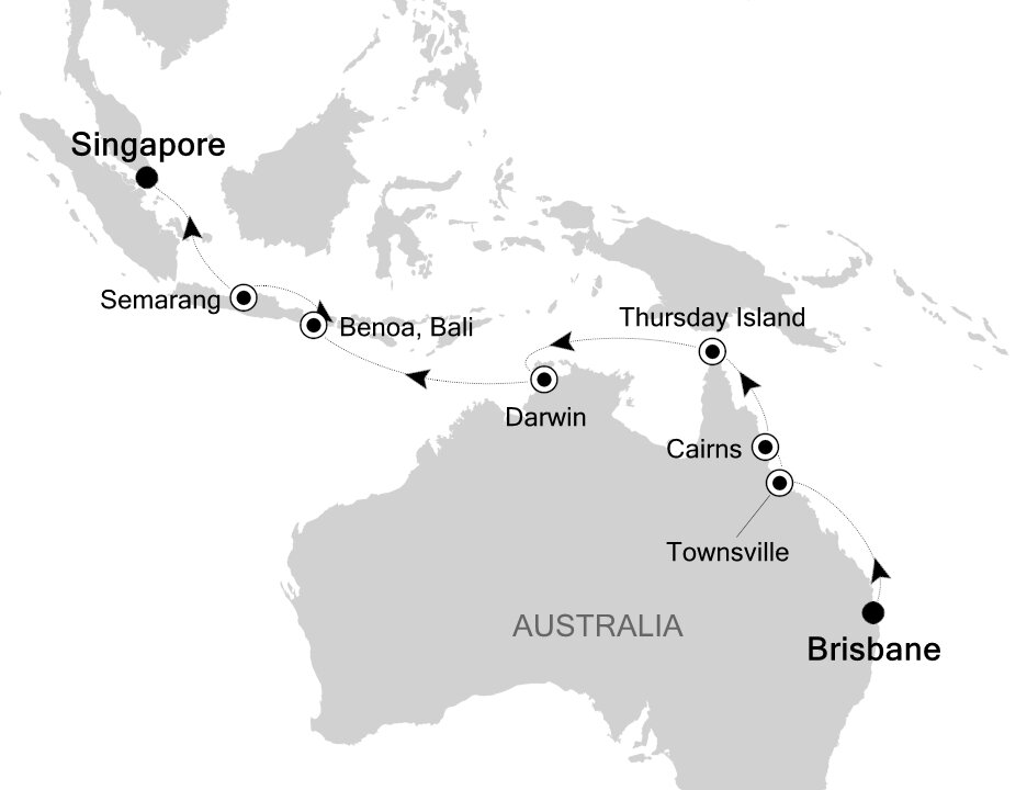 Brisbane to Singapore Silversea (16 Night