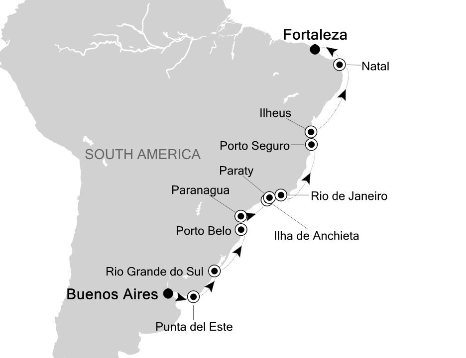 Buenos Aires to Fortaleza Silversea (14 Night Cruise from Buenos