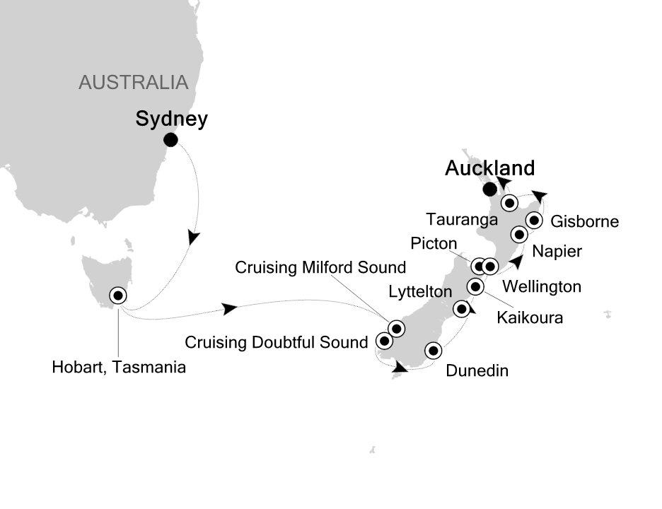 Sydney to Auckland Silversea (16 Night Cruise from Sydney to Auckland)