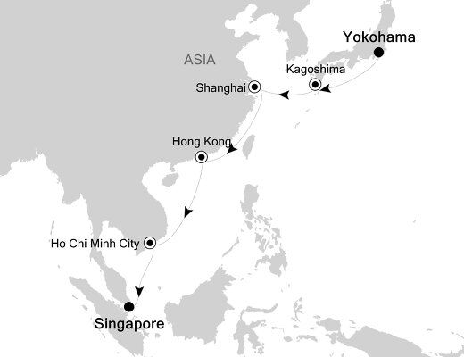 Cruises from Tokyo to Singapore - 2024 & 2025 Seasons