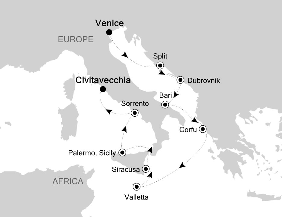 Venice to Rome - Silversea (11 Night Cruise from Venice to Rome)