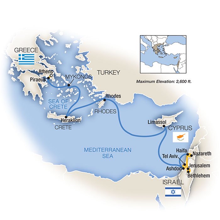 Mediterranean Odyssey Greece Cyprus Israel Tauck 13 Days