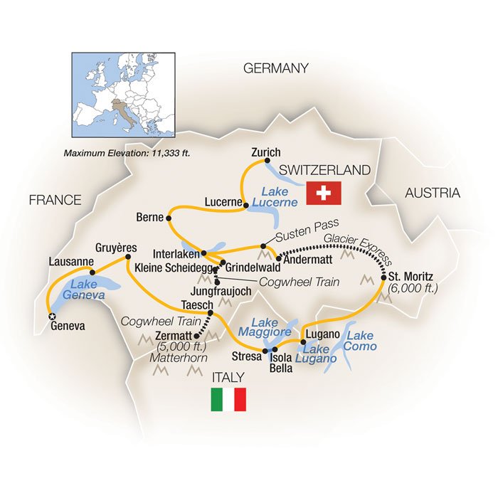 Switzerland Tours & Trips - 2023-2025 Seasons