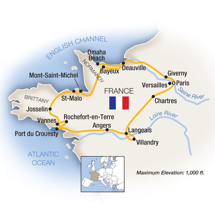 Normandy, Brittany, Paris & the Loire Valley Tauck (13 Days From Paris to Paris)