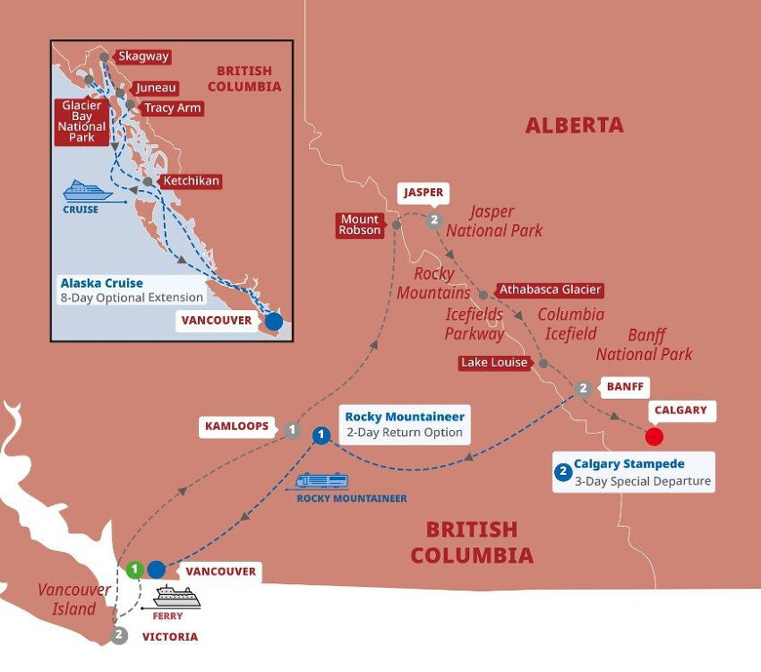 Spectacular Canadian Rockies - Trafalgar (9 Days From Vancouver to Calgary)