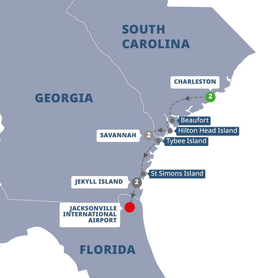 Charms Of Southeast USA Trafalgar 7 Days From Charleston To 120021 