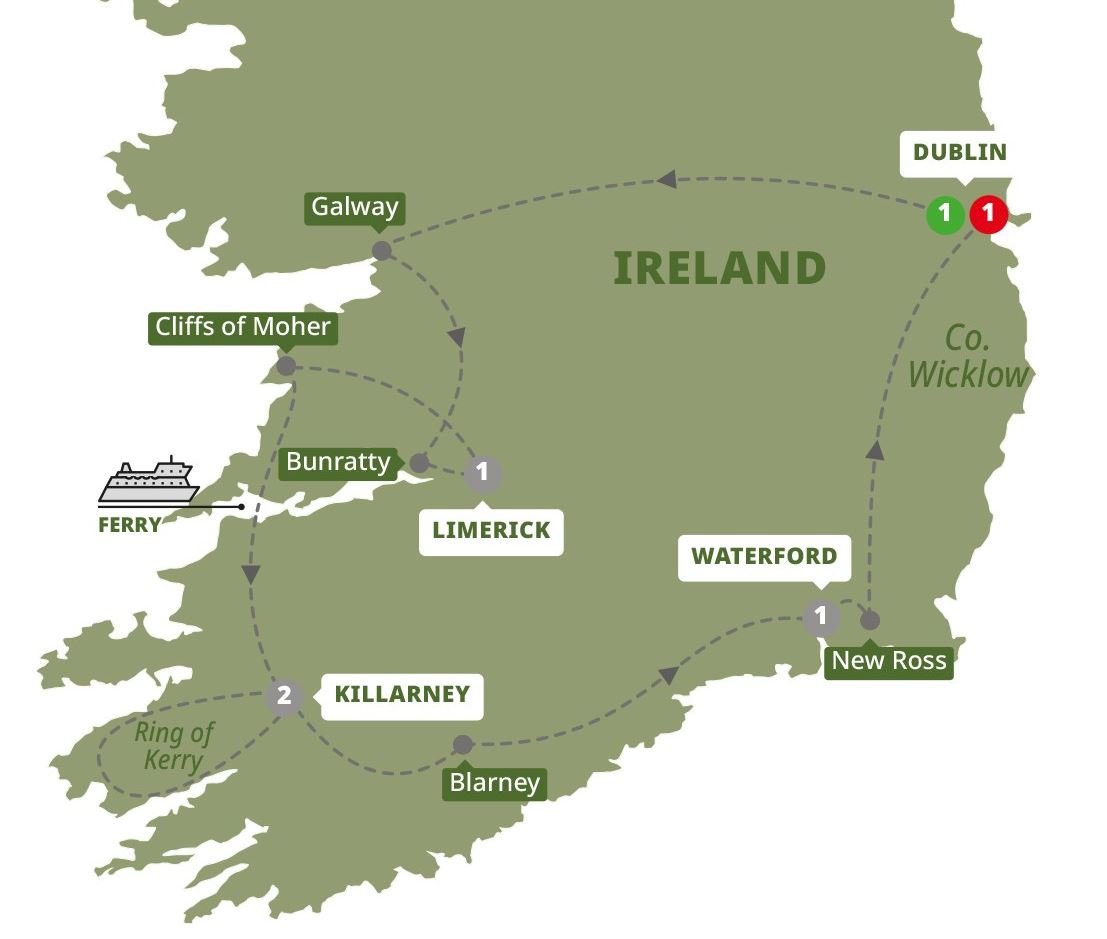 to　Dublin)　(Winter)　Dublin　Trafalgar　Days　(7　From　Irish　Highlights