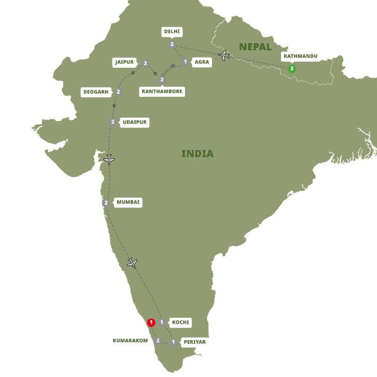 Uncover India Delhi to Kerala with Nepal Adventure Trafalgar (23