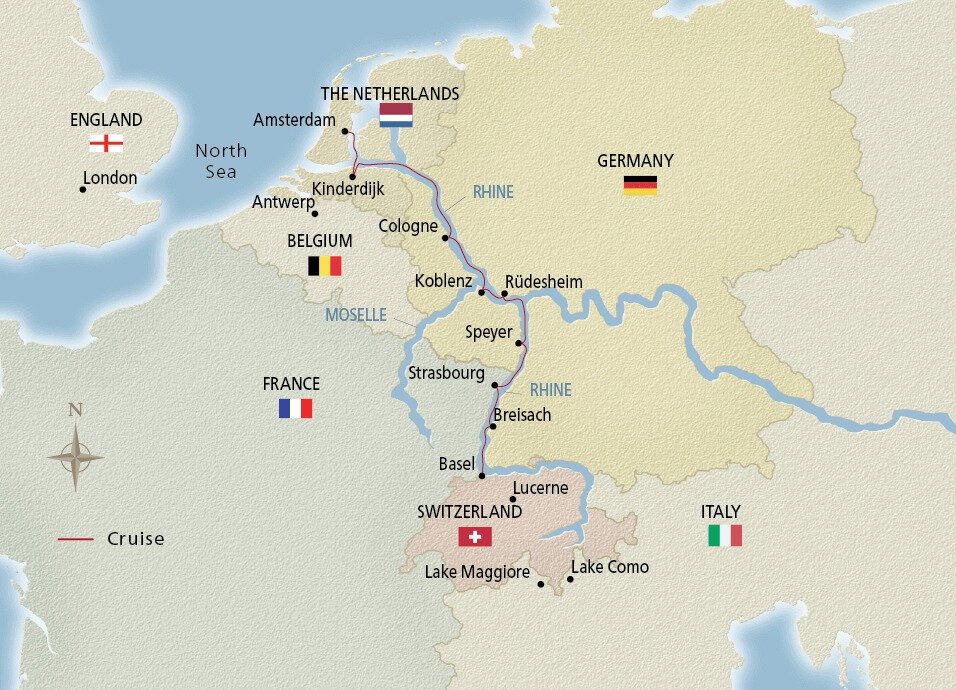 Rhine River Castles Map