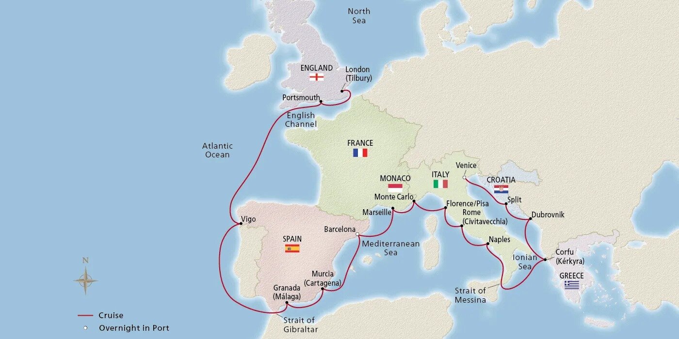 Iberian & Mediterranean Odyssey Viking (19 Night Cruise from London