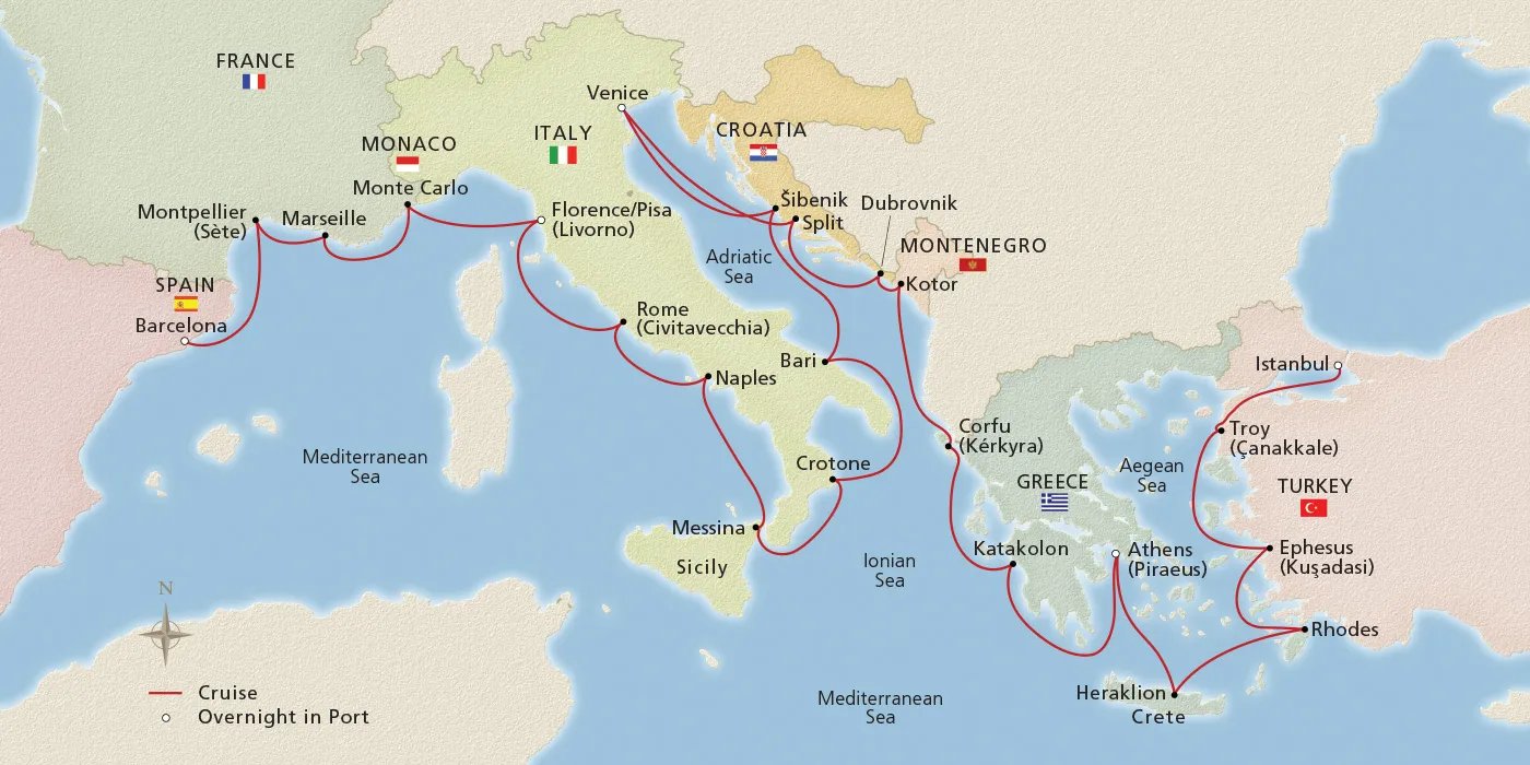 Mediterranean’s Iconic Shores - Viking (28 Night Cruise from Barcelona 