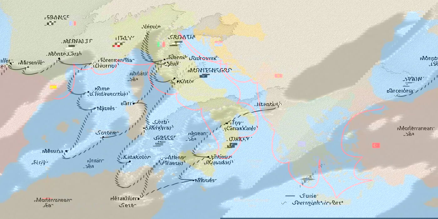 Mediterranean’s Iconic Shores Viking (28 Night Cruise from Barcelona