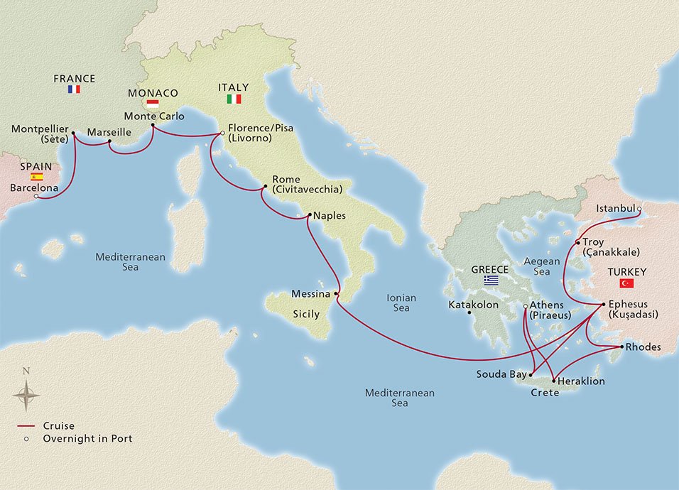 Iconic Mediterranean Treasures - Viking (21 Night Cruise from Barcelona 