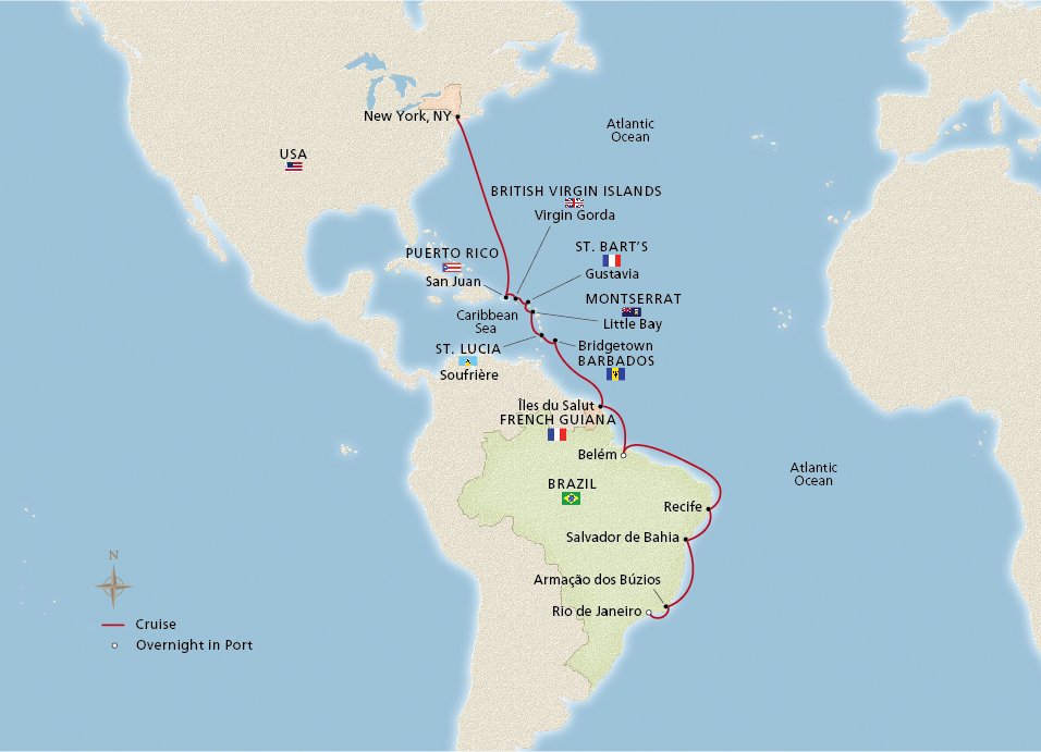 Caribbean & Brazil's Coastal Jewels - Viking (23 Night Cruise from Rio 